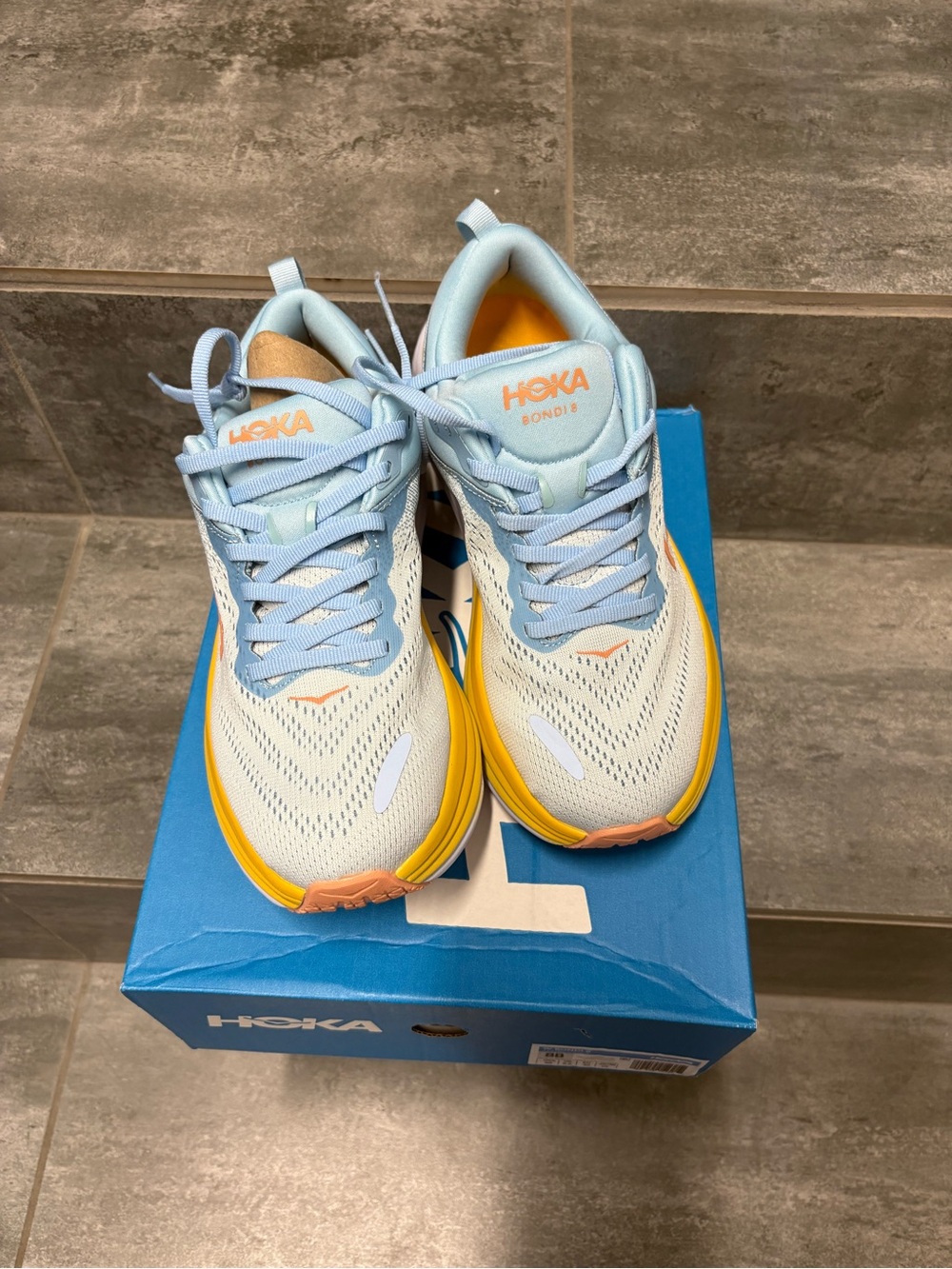 Hoka One One Bondi 8 Women 1127952-SSCA BLUE Gym Workout Training Size 8B